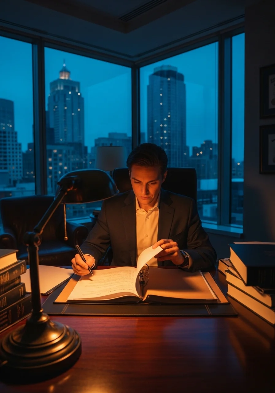 Lawyer working in office